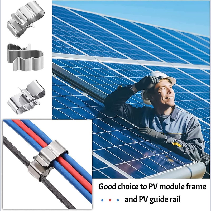 100Pcs Photovoltaic Cable Clips, Secure PV Wire Management for Solar