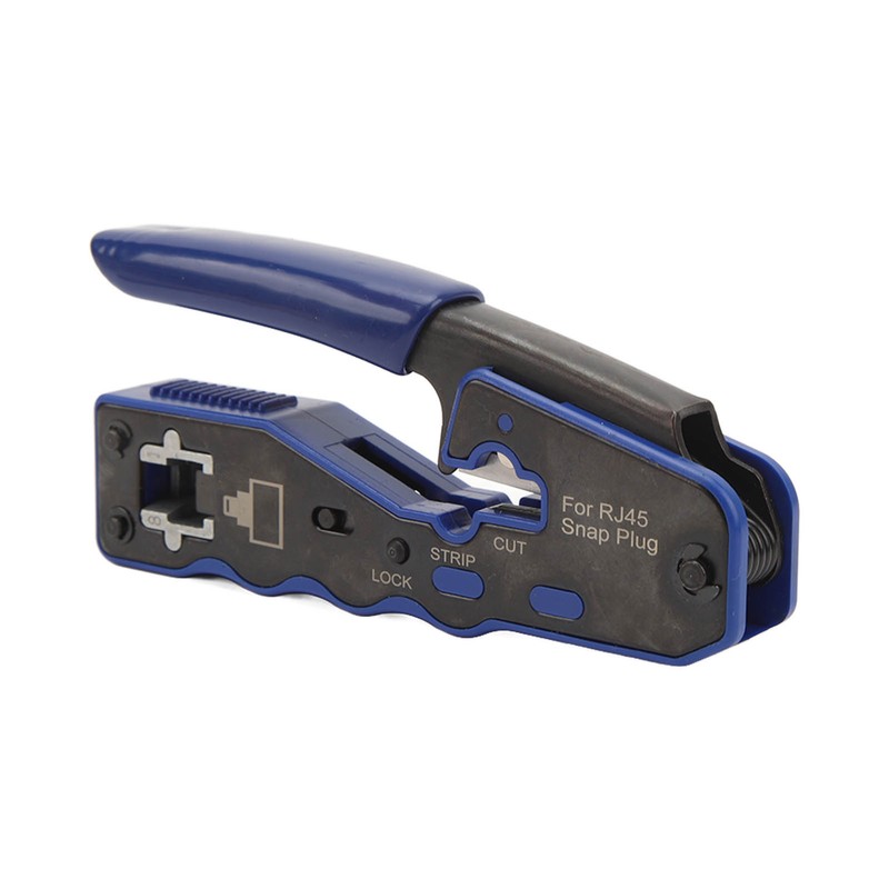 RJ45 Crimp Tool Pass Through Crimper with RJ45 Cat6 Crystal