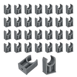sourcing map 40 Pcs PVC Water Pipe Clamps Clips, 20mm ID U-Shaped Water Pipe Buckles Pipe Tubing Clamps Pipe Support Holder for 1/2" Water Pipe Tubing Hose TV Trays Hanger Support Tubing, Grey