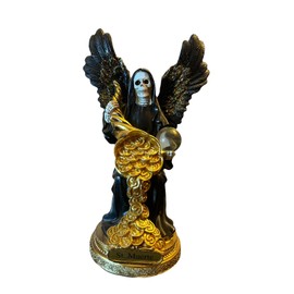 Santa Muerte con Cuerno de la Abundancia 8" para la Buena Suerte y proteccion/Statue Holy Death 8" for Prosperity and Positive Energy (Black)