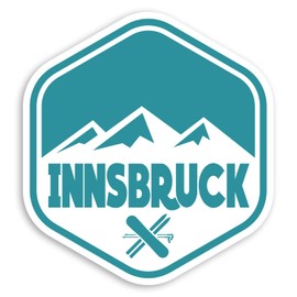 2 x 10cm Innsbruck Austria Vinyl Stickers - Ski Resort Luggage Sticker #29045