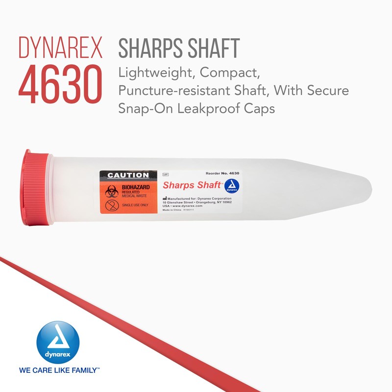 Dynarex Transportable Sharps Container - Small Sharps Shafts - Secure