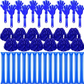 cssopenss 40 Pcs Blue Hand Clappers and Blue Thunder Sticks Blue Pom Poms Cheerleading Noise Makers for Sporting Events Football Games School Team Spirit Items Party Favors Dance