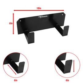 Pit Posse PP125BK Dual Helmet Rack Holder Enclosed Race Trailer Garage Shop - Made in USA - Aluminum Storage Organizer Hanger for Motorcycle Bike Helmets - Mounting Hardware Included (Black)