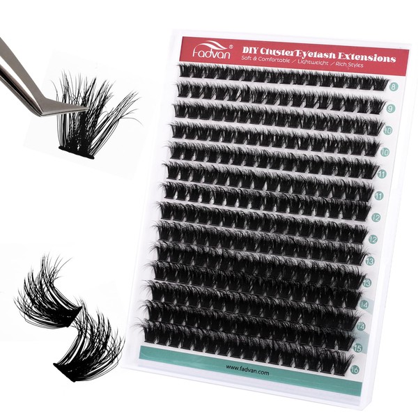 FADVAN D-Curl Lash Clusters 100D Fluffy DIY Eyelash Clusters, 3D