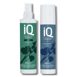 IQ Intelligent Haircare 10-in-1 Multifunctional Treatment (250ml) with IQ Intelligent Haircare Clarifying Shampoo (300ml) - Ultimate Haircare Duo for Nourishment and Purification