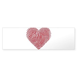 CafePress Heart Fingerprint 10"x3" Rectangle Vinyl Bumper Sticker Car Decal