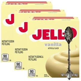 Candy Freezer Instant Pudding & Pie Filling Mix 3.4 oz oz (Pack of 3) with Gem Spoon (Vanilla) Gem Spoon