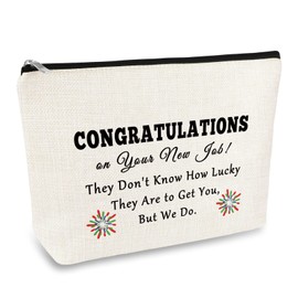 New Job Gift Coworker Leaving Gift Makeup Bag Good Luck Gifts for New Job New Beginnings Gift for Coworker Friends Leader Goodbye Farewell Gift Cosmetic Bag Travel Toiletry Bag Make Up Pouch