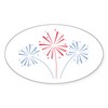 CafePress July Fourth Fireworks Sticker Oval Car Bumper Sticker