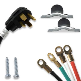 Appliance Pros AP-PT400L - 4 Prong Dryer Cord 10 ft (30 AMP Appliance Power Cord with Dryer Plug, Dryer Power Cord) - 10 Feet (NEMA 14-30P to 4-Wire)