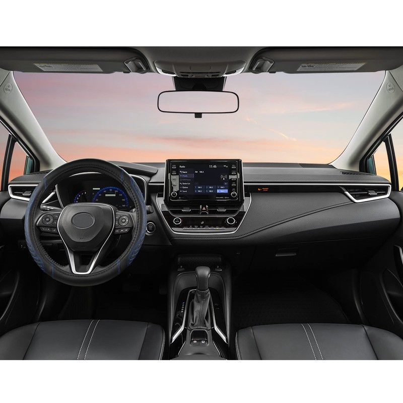 GIANT PANDA PU Leather Steering Wheel Cover, Compatible with Toyota