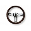 New World Motoring 14" 6 hole Mahogany Wood Chrome spoke