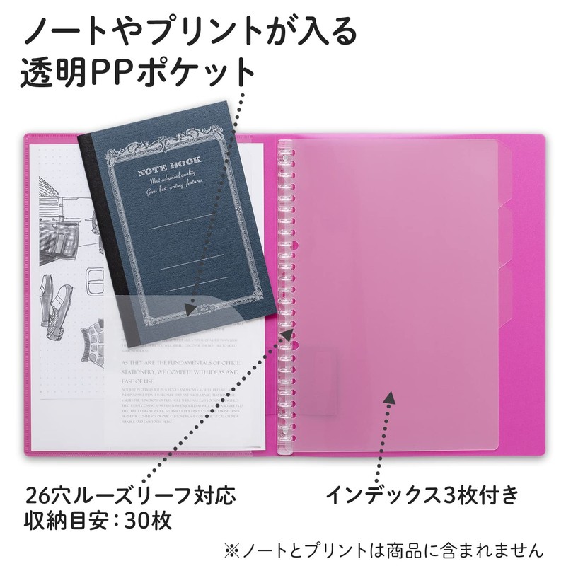 Kyokto Slim Binder Papel Rule 26 Holes B5 LN35P Pink