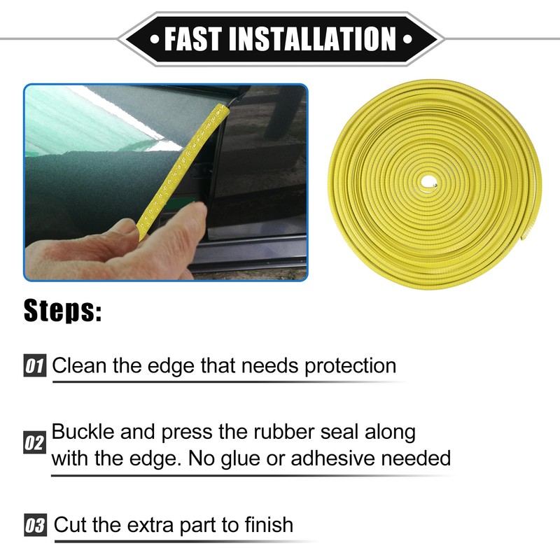 X AUTOHAUX Car Door Edge Guard, 32.8ft U Shape Rubber
