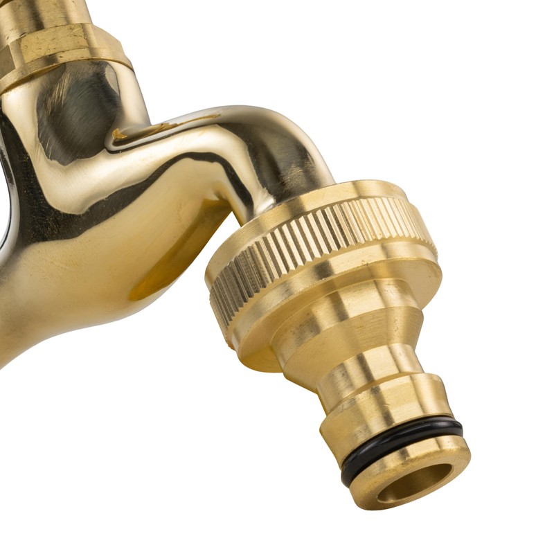 Outdoor Garden bib Tap Victorian Vintage Style Polished Brass 1/2"BSPM