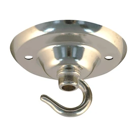 ElekTek Ceiling Rose Diameter 75 mm with Hooks Metal Finishes Powder Coating + Matching Screws For Ceiling Pendant Lights and Chandeliers Nickel
