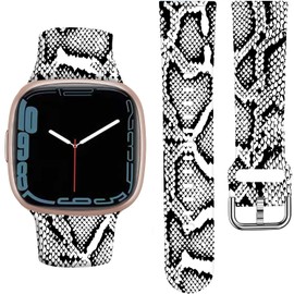 ANDRIU Compatible with Versa 4/Versa 3 Band for Women, Cute Fadeless Replacement Sport Band Strap for Versa 4/Versa 3 Smartwatch(Snake Skin)