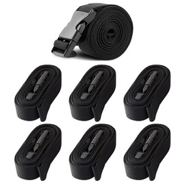 Solim Boat Cover Tie Down Straps, 6 Pack Heavy Duty Polyester Adjustable Boat Cover Straps with Quick Release Buckle, 1" Wx96 L Durable Trailerable Replacement Tightening Strap, Black