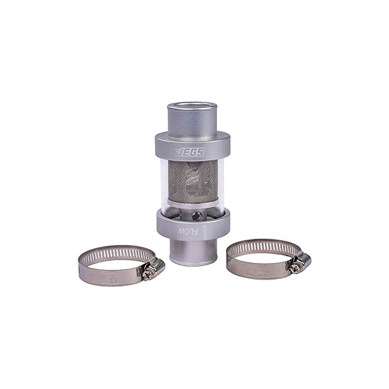 JEGS 53262 Inline Coolant Filter [1 1/2 in. OD, Silver]