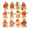 Jagowa Christmas Gingerbread Man Ornament Set - 12 Plastic Figurines