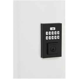 Kwikset 9260CNT-514S Contemporary SmartCode Keypad Electronic Deadbolt SmartKey Matte Black Finish