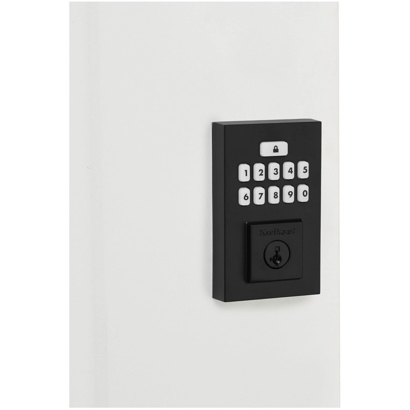 Kwikset 9260CNT-514S Contemporary SmartCode Keypad Electronic Deadbolt SmartKey Matte Black
