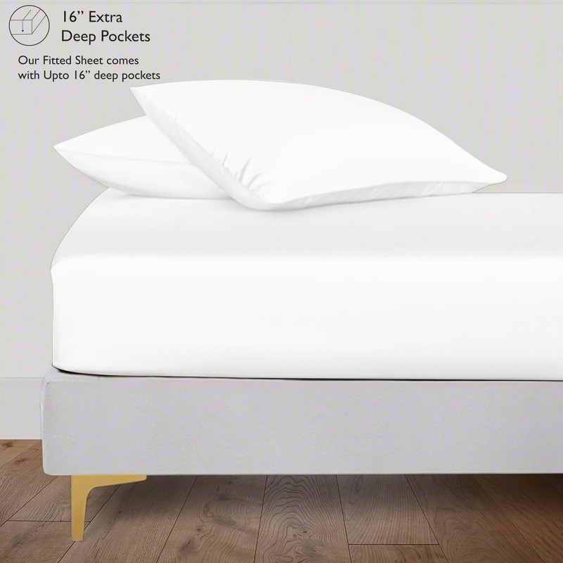 LINENWALAS 100% Tencel Lyocell Fitted Sheet Only with Secure Snug