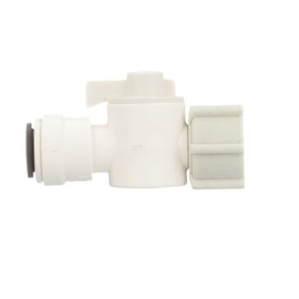 Watts 3552-0806 AquaLock Plastic Series, 1/2" NPS x 1/4" CTS Off-White Lead-Free Polysulfone Type 52 Female Straight In-line Valve, O-Ring, Quick Push-to-Connect Design, Tool-Free Installation