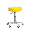KKTONER Round Rolling Stool with Wheels PU Leather Height Adjustable