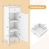 GLACER Floor Storage Cabinet, Multifunctional Bathroom Storage Cabinet with 2