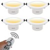 LAMPAOUS 9W LED Downlight, Recessed, Stepless Dimming Ceiling Light (4pcs),