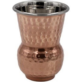 THE STREETS CRAFTS EXPORTS Hammered Outside pure Copper Inside Nickel Plated Tumbler Moscow Mule Mugs Copper Tumbler Cups (1), 4.5 X 3.4 Inch
