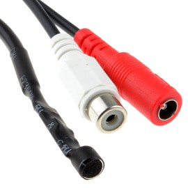 kenable Video Surveillance CCTV Microphone RCA for DVR & 2.1 mm DC Loss Force Pre Amp 0.3 m [0.3 Meter]