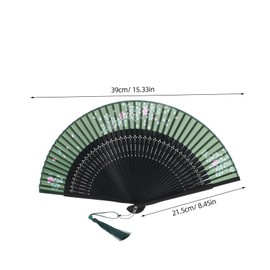 LABRIMP Vintage Style Hand Folding Fan with Tassel Chinese Dance Party Prop Lightweight and Portable for Summer Events and Traditional Performances