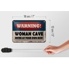 Tin Sign Saying 18 x 12 cm Warning Women Cave