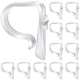 Church Pew Clips Heavy Duty Plastic Hooks Tablecloth Clips Chair Table Clips Translucent White Pew Clips Table Cloth Holders for Wedding Ceremony Church Aisle Railing Bow Decorations (12)
