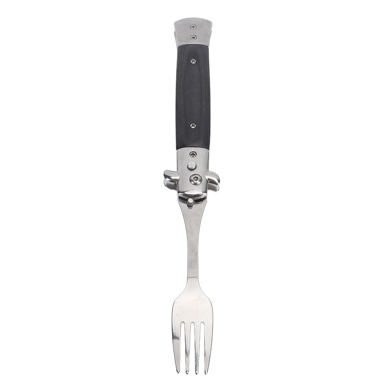 Folding Spring Fork Reusable Stainless Steel Automatic Foldable Spring Fork