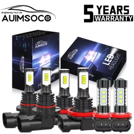 AUIMSOCO For Honda Civic Sedan 2016-2021 LED Headlight Bulbs Kit High/low Beam Fog Light