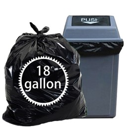 Nicesh 18 Gallon 100 Counts Trash Bags, Kitchen Garbage Bag, Black