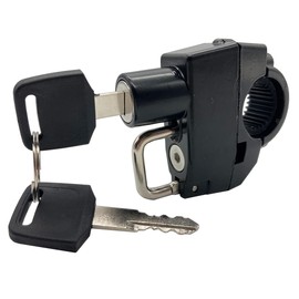 J-base Helmet Holder, Easy Installation, Universal Helmet Lock, Key Included, Motorcycle, 0.9 - 0.9 inches (22 - 24 mm), Can Be Mounted on Bars, Key Lock, Anti-Theft