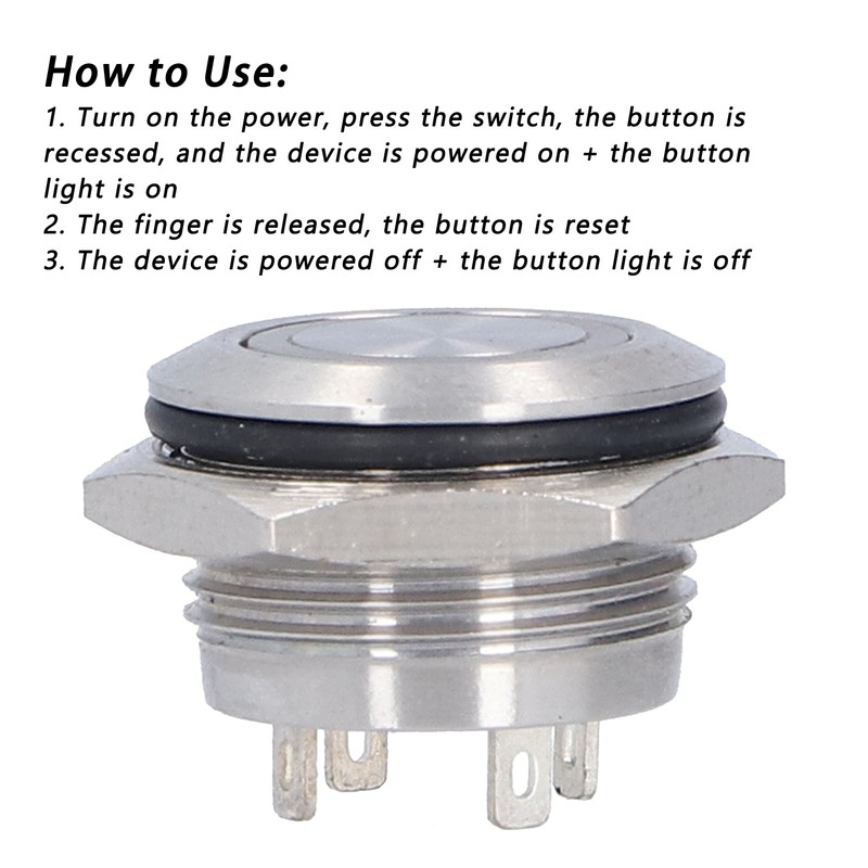 5Pcs Momentary Push Button Switch Metal Auto Reset Ultra Thin