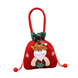 SM SunniMix Christmas Gift Doll Bag Goody Bag Pouch Santa Claus Tote Bag Xmas Treat Bag for Kids Children Festival Holiday Gifts Wrapping