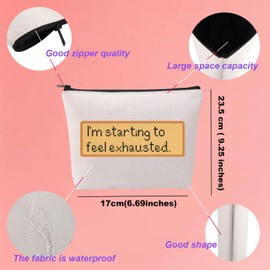 Stardew Game Inspired Cosmetic Bag Farming Simulation Game Gift Cozy Gaming Gift I'm Starting to Feel Exhausted Makeup Bag for Player (CA-FeelExhausted Mup)