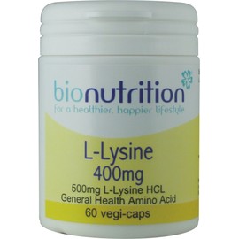 Bio Nutrition L-Lysine 400mg : General Well-Being Amino Acid : 60 vegi-caps