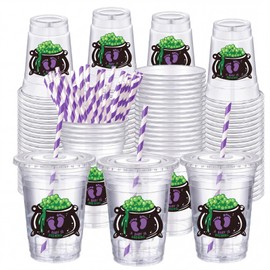 25 Pcs Halloween a Baby Is Brewing Baby Shower Cups Bulk