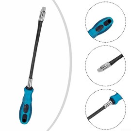 Flexible Socket Adapter Handle For 1/4 Inch Square Socket Wrench, With Soft Grip Designed To Reduce Hand Fatigue