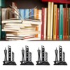4pcs Bookends Black Architectural Style Decorative Non Slip Metal Desktop