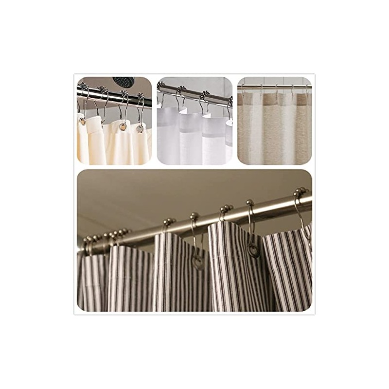 LIHAO 12Pcs Cortina de Ducha de Acero Inoxidable