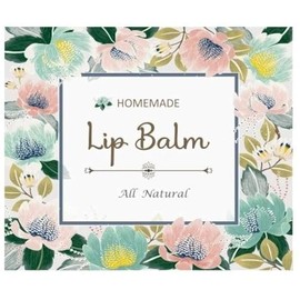 ZZYBIA Homemade Skincare Products Adhesive Labels Stickers for Lip Balm Handcream Candle Container Tubes 20pcs (Lip Balm - Teal-Multi Floral)